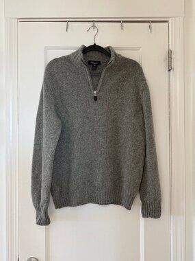 Blumarine Uomo Grey Quarter Zip Wool Sweater Made in Italy Mens XL